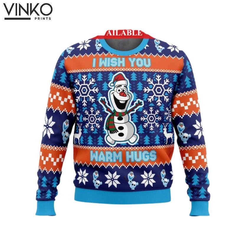 I Wish You Warm Hugs Disney 3D Ugly Christmas Sweater