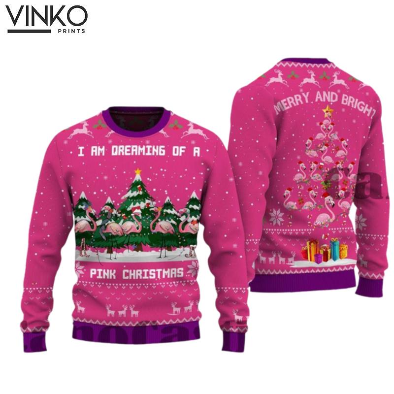 I am Dream Of Pink Flamingo Ugly Christmas Sweater