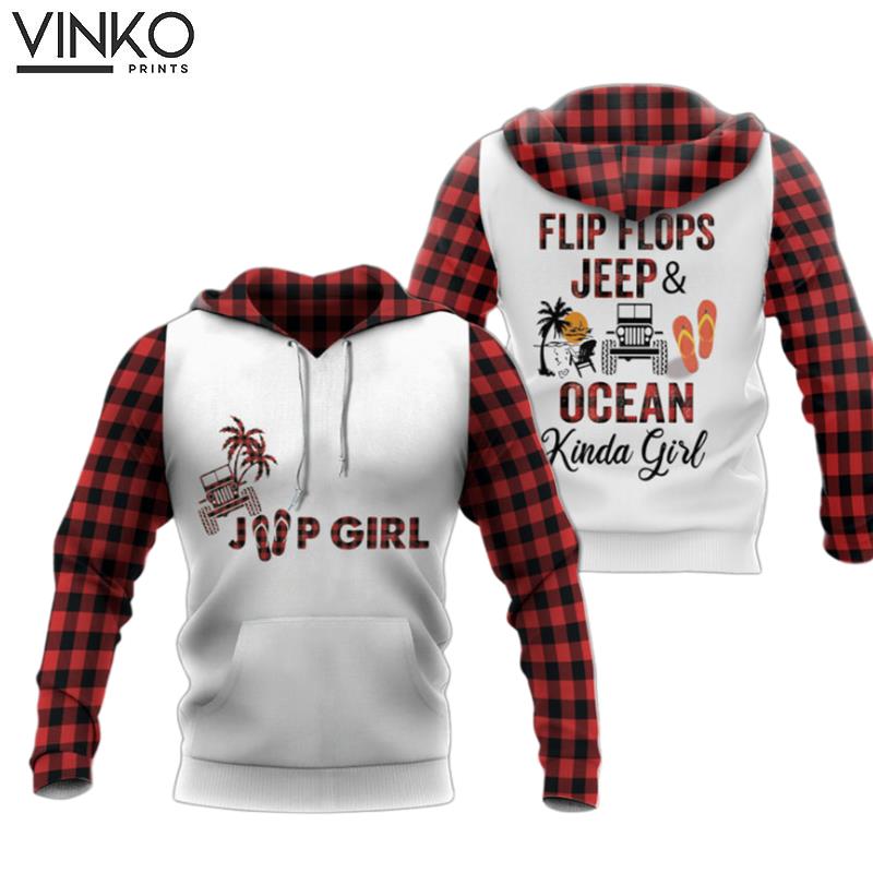 Im An Jeep Flip Flops And Ocean Kinda Girl Hoodie