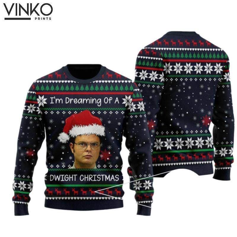 Im Dreaming Of A Dwight Christmas Quotes 3D Shirt US Series Ugly Christmas Sweater