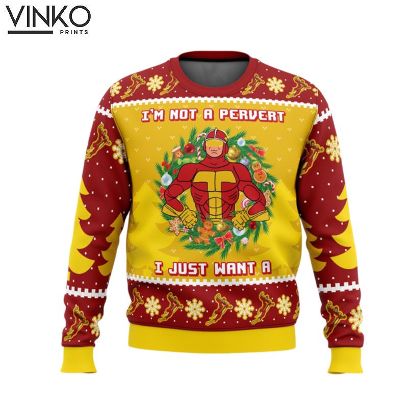 I'm not a pervert Turbo Man Ugly Christmas Sweater