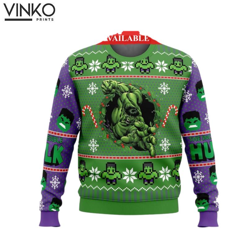 Incredible Green Huge Superhero Ugly Christmas Sweater