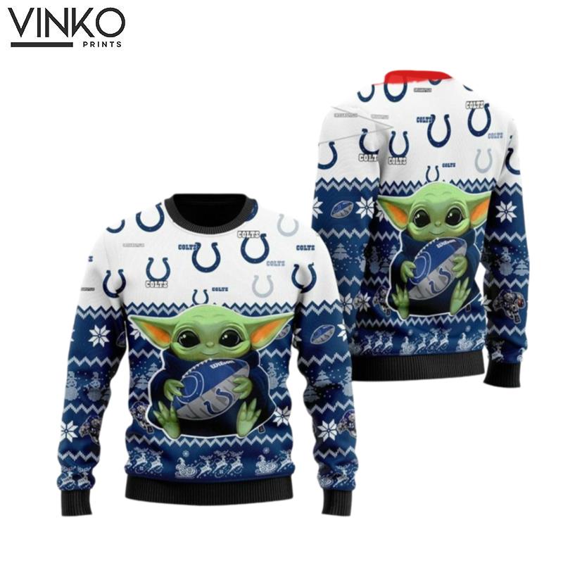 Indianapolis Colts Baby Yoda Ugly Christmas Sweater