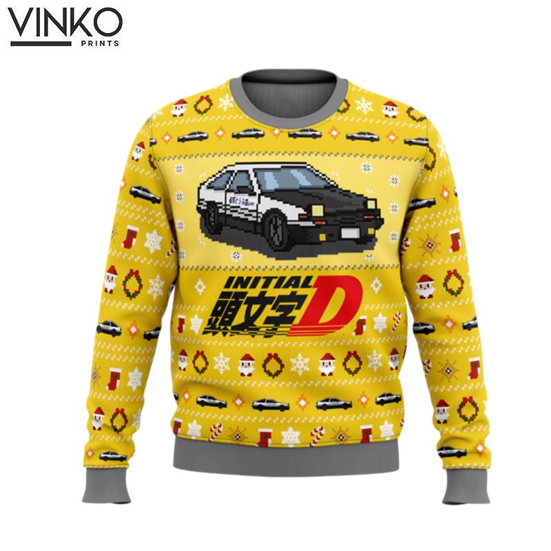 Initial D Classic Toyota Car Ugly Christmas Sweater