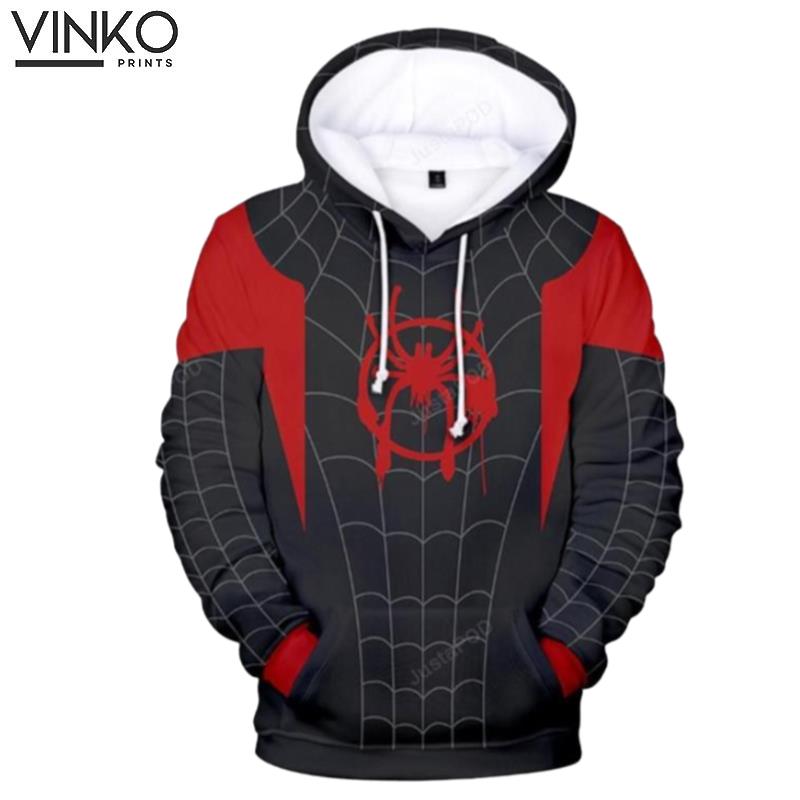 Into The Spider Verse Miles Morales Cosplay Costume Hoodie