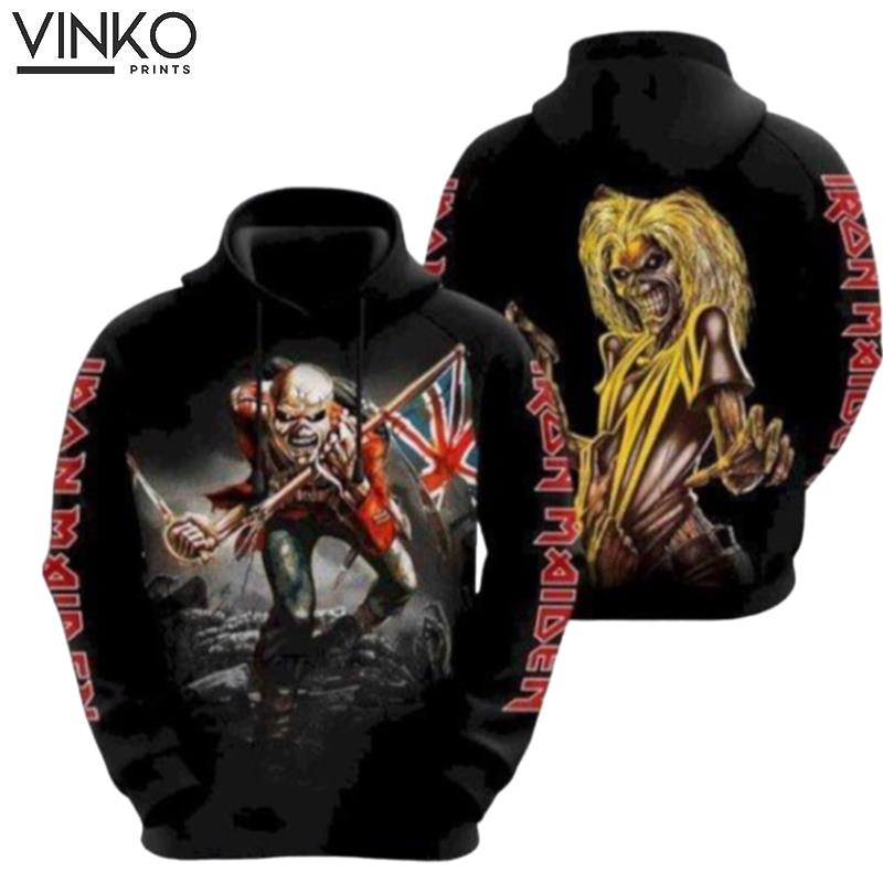 Iron Maiden Black Iron Maiden All Over Hoodie