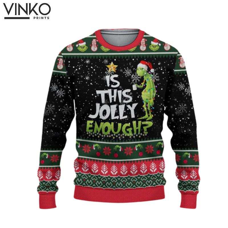 Is This Jolly Enough 3D funny character Ugly Christmas Sweater