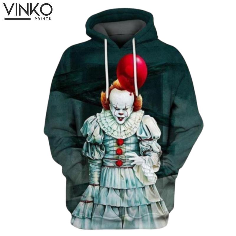 It Pennywise Horror Clown With Red Balloon Hoodie