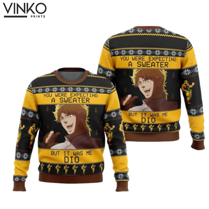 It Was Me Dio Jojos Bizarre Adventure Ugly Xmas Anime Cartoon Japanese Manga All Over Print Gift For Fan Ugly Christmas Sweater