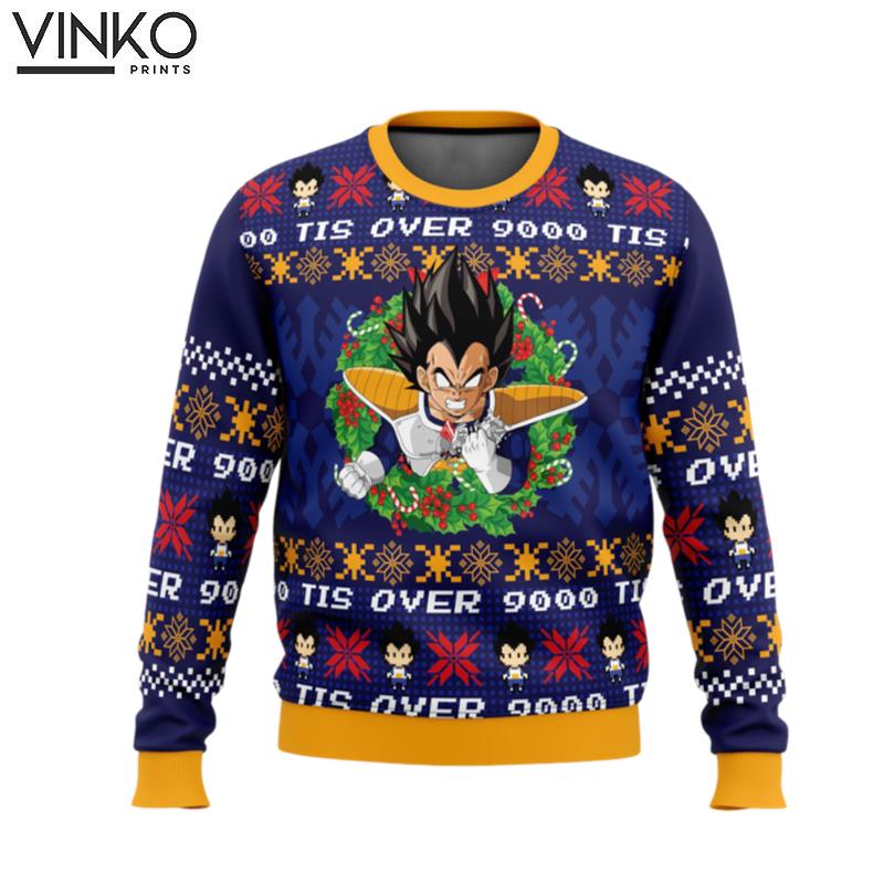 It's Over 9000 Dragon Ball Z Ugly Christmas Sweater