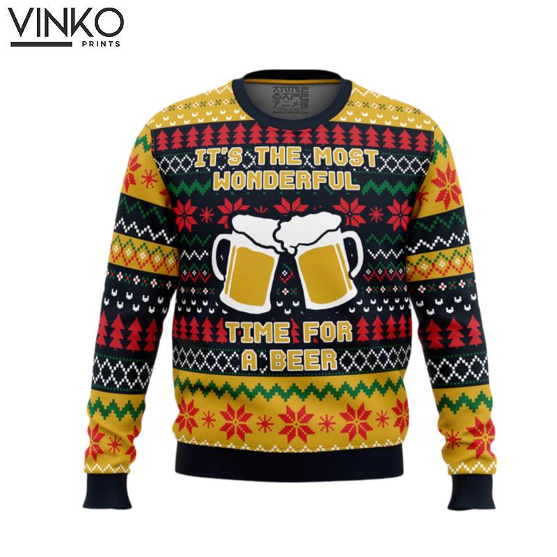 It's The Most Wonderful Time For A Beer Parody Ugly Christmas Sweater