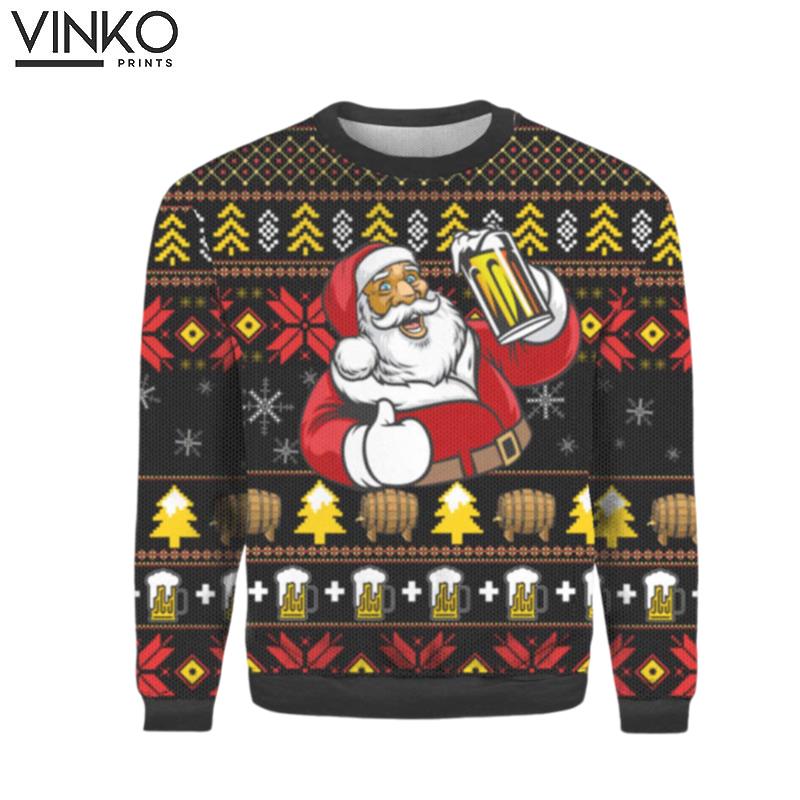 It's The Most Wonderful Time For A Beer With Santa Claus Ugly Christmas Sweater