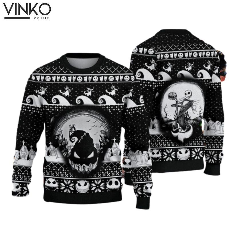 Jack Skellington And Sally Jack Skellington Ugly Christmas Sweater