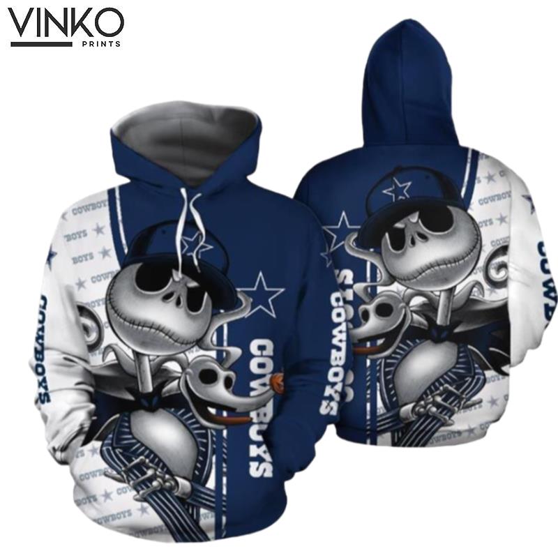 Jack Skellington And Zero Dallas Cowboys Hoodie