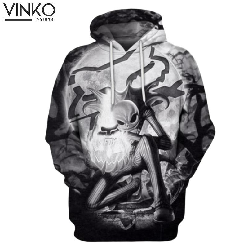 Jack Skellington Fox Dirt Bike Flame Hoodie