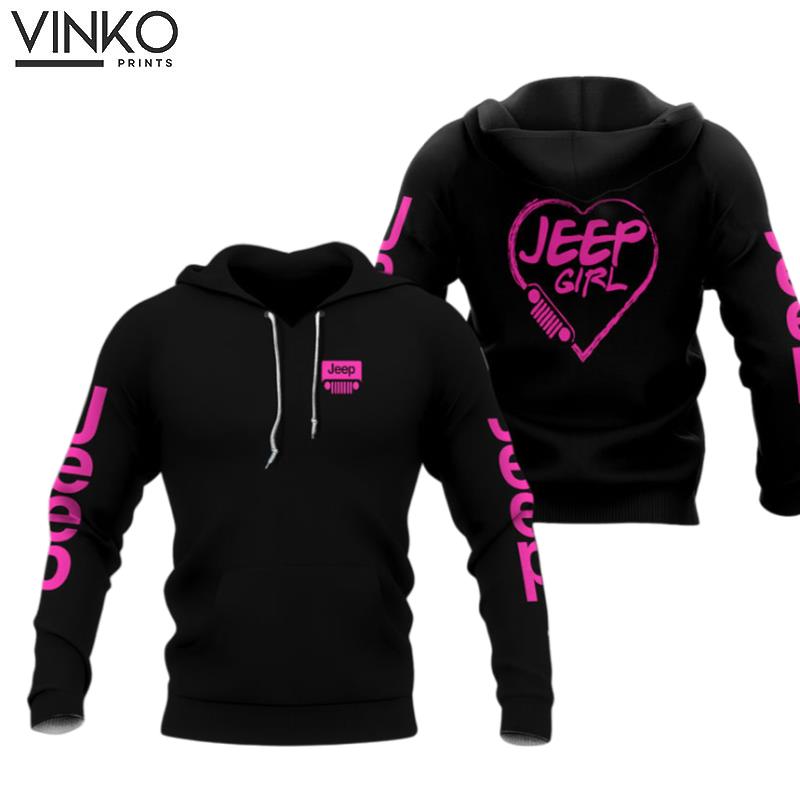 Jeep Girl Hooded Pink Hoodie