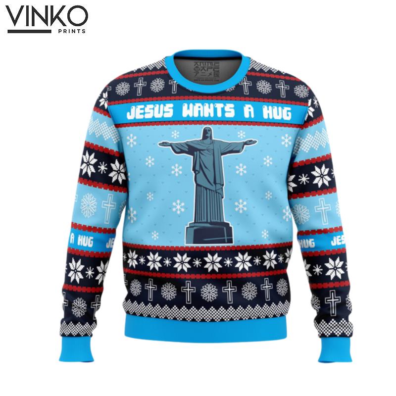 Jesus Wants a Hug Hellsing Ugly Christmas Sweater