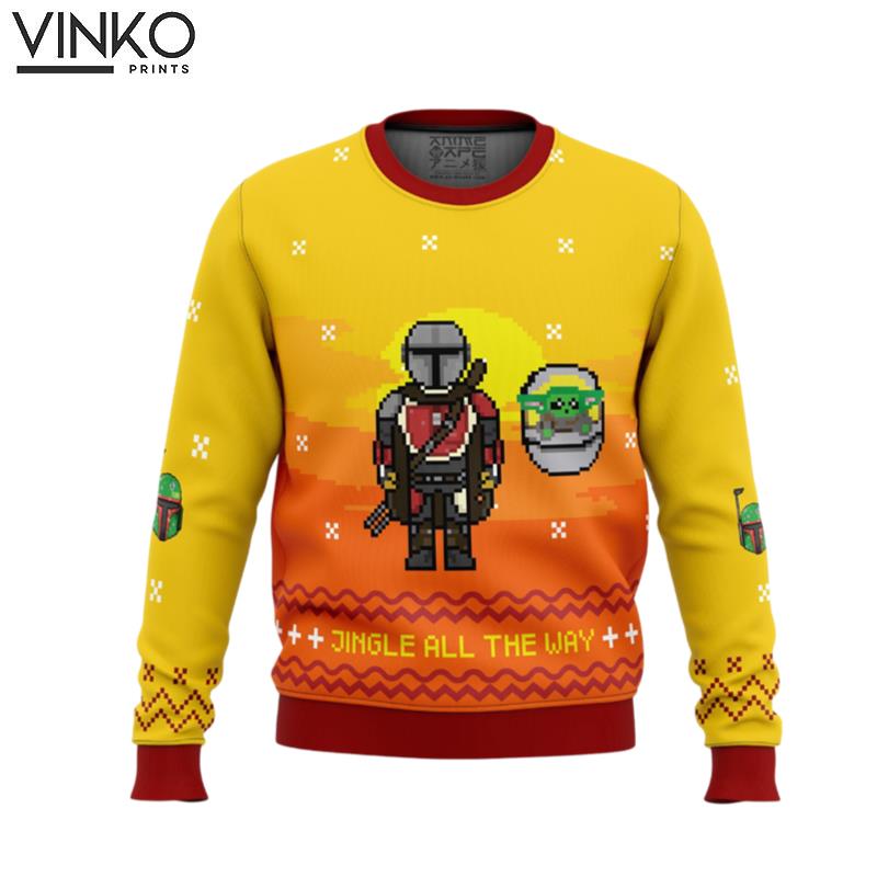 Jingle All The Way Mandalorian Ugly Christmas Sweater