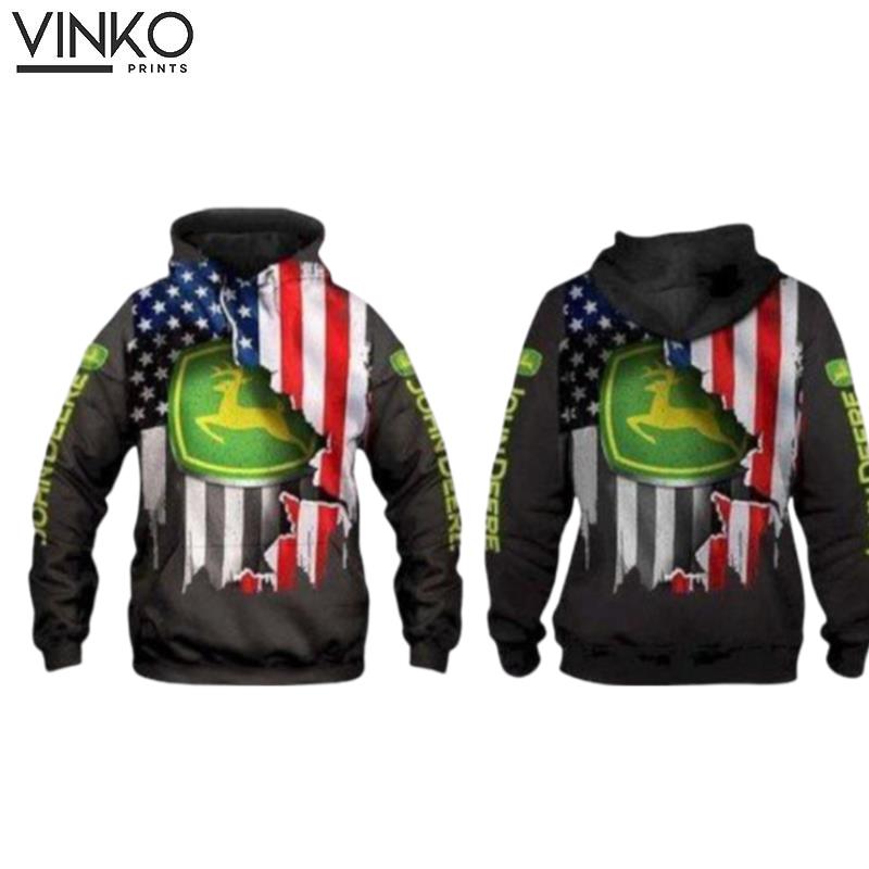 John Deer Us Flag Hoodie