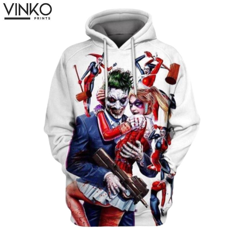 Joker Hug Harley Quinn Villain Characters Hoodie