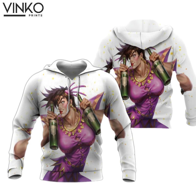 Joseph Joestar Girl Funny Jojos Bizarre Anime Hoodie