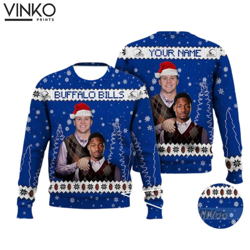 Josh Allen Stefon Diggs Buffalo Football Ugly Christmas Sweater