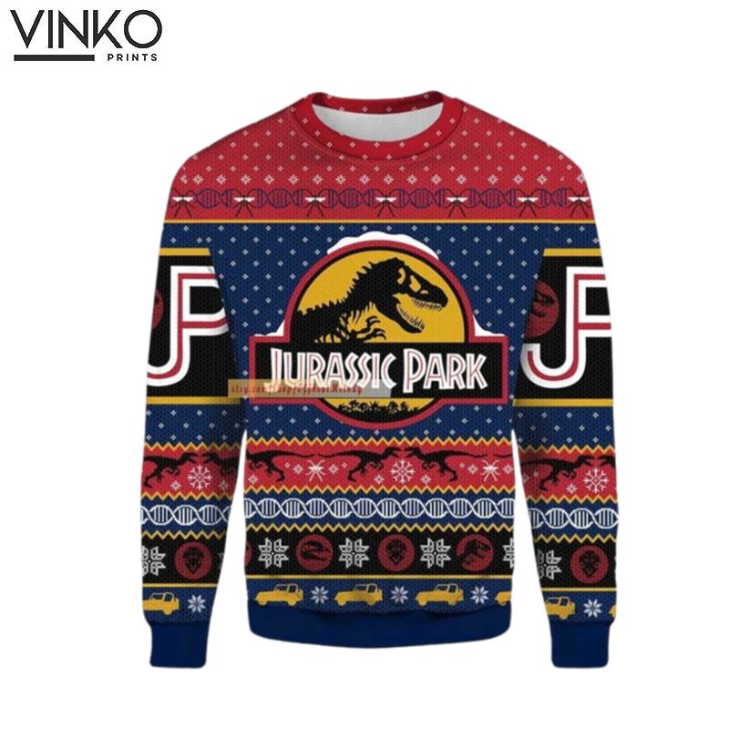 Jurassic Park Dinosaur Skeleton Ugly Christmas Sweater