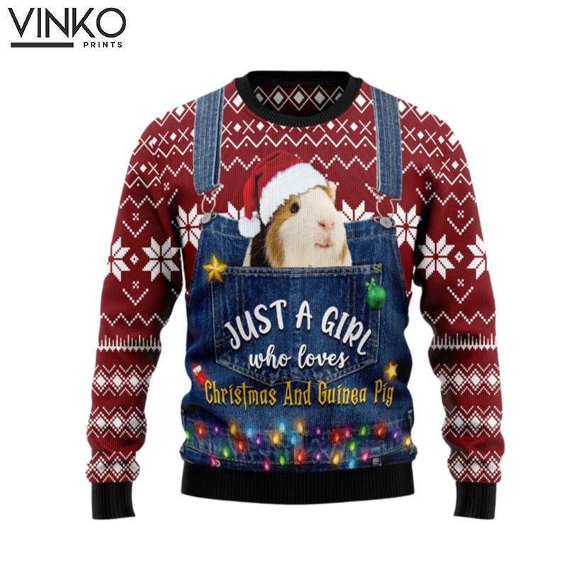 Just A Girl Who Loves Christmas And Guinea Pig Ugly Christmas Sweater