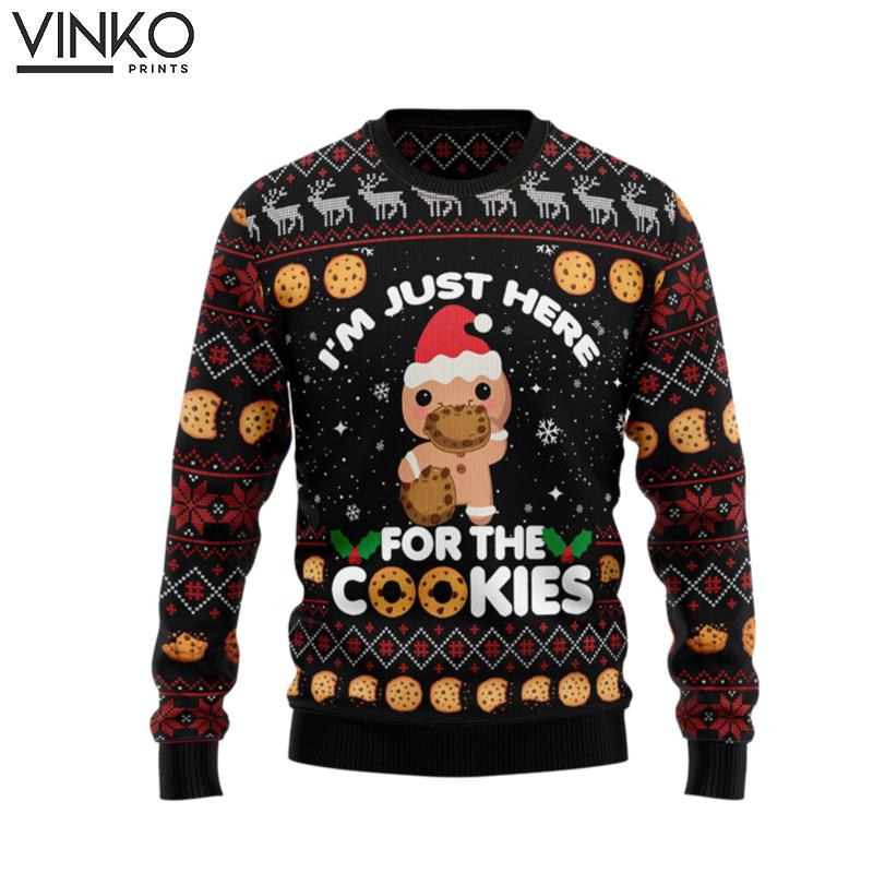 Just Here For The Cookies Ugly Christmas Sweater