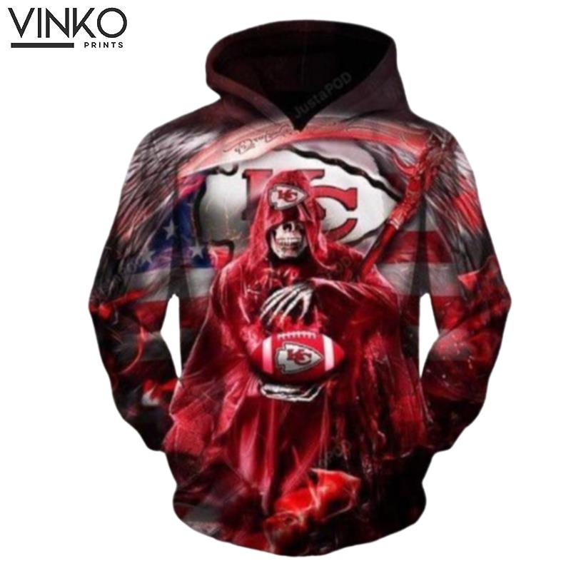 Kansas City Chiefs Death Skull Hoodie