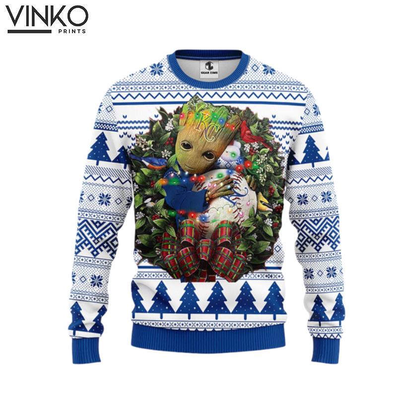 Kansas City Royals Groot Hug Ugly Christmas Sweater