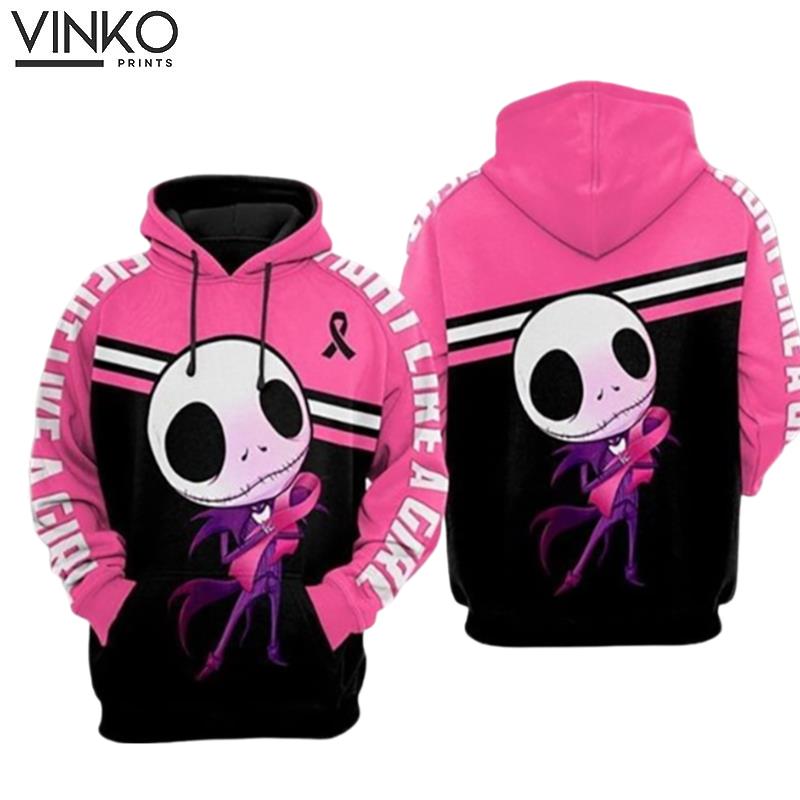 Kid Jack Skellington Breast Cancer Hoodie