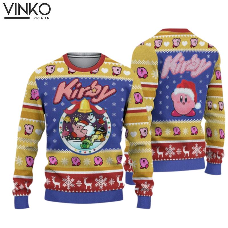 Kirby 3D Game Xmas TShirt for men Ugly Christmas Sweater