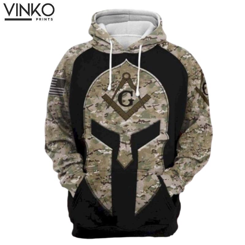 Knight Camo Pattern Freemasonry Hoodie