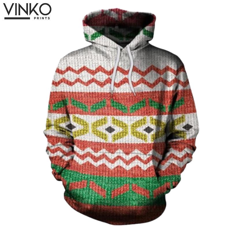 Knitting Style Graphic Hoodie