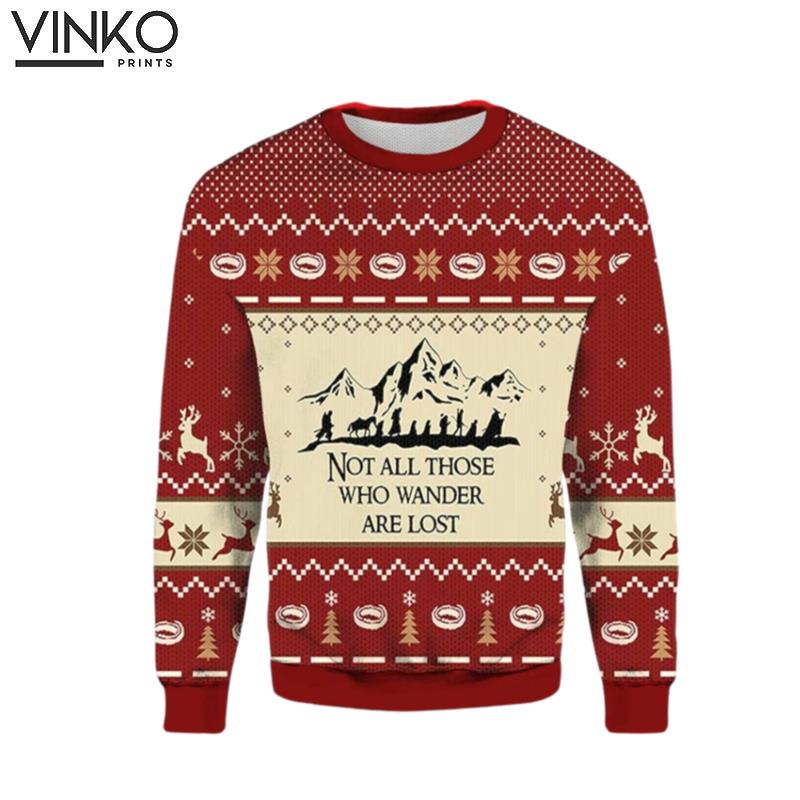 LOTR Not All Those Who Wander Are Lost Ugly Christmas Sweater