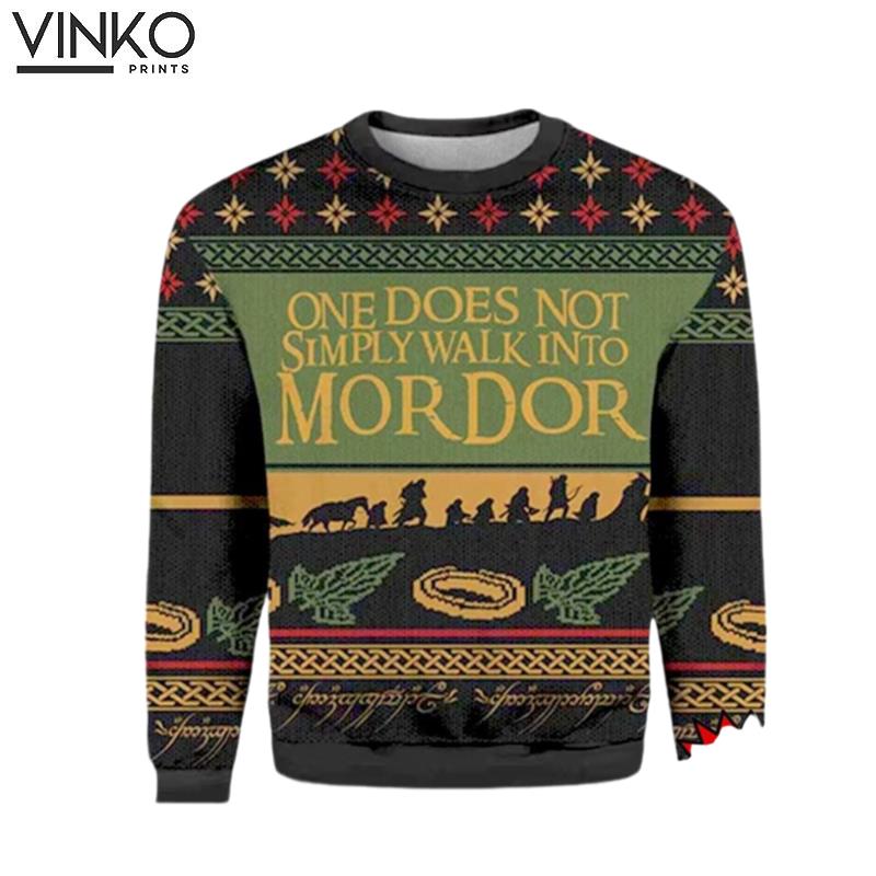 LOTR One Mordor Lotr Ugly Christmas Sweater