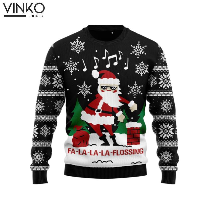 LaLaLa Flossing Santa Claus G5114 Ugly Christmas Sweater