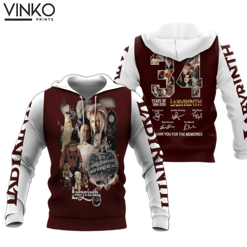 Labyrinth 34 Years Of 1986 Thank You For The Memories Labyrinth 34 Years Of 1986 Hoodie