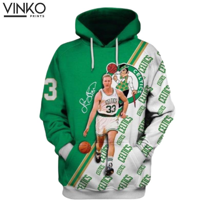 Larry Bird Celtics Team And Pered Custom Larry Bird Graphic Hoodie