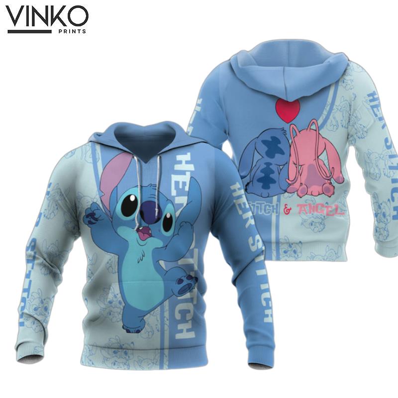 Las Her Stitch Adorable Couple Hoodie