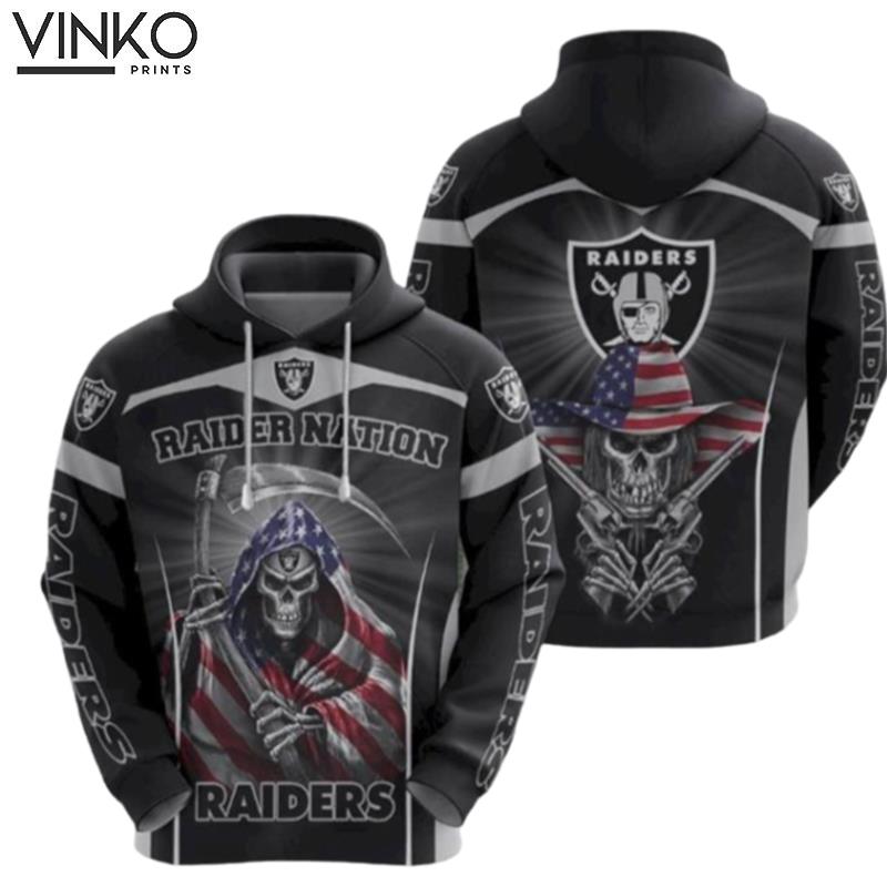 Las Vegas Raiders Skull Flat Usa And Pered Custom Las Vegas Raiders Graphic Hoodie