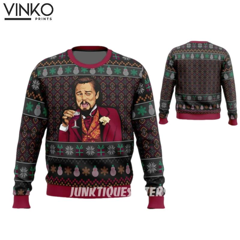 Laughing Leo Dicaprio meme Christmas ugly christmas Ugly Christmas Sweater