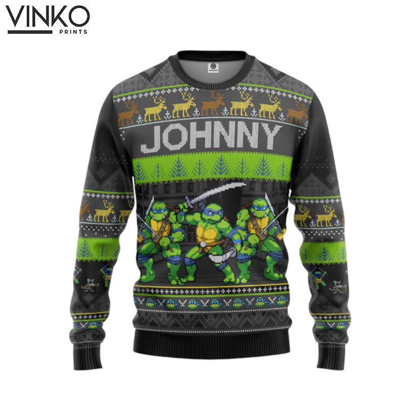 Leonardo TMNT New Style Custom Name Ugly Christmas Sweater