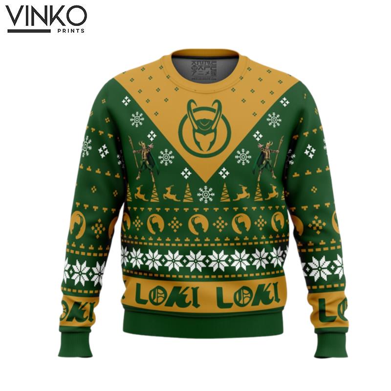 Let Earth Receive Her King Loki Marvel Ugly Christmas Sweater