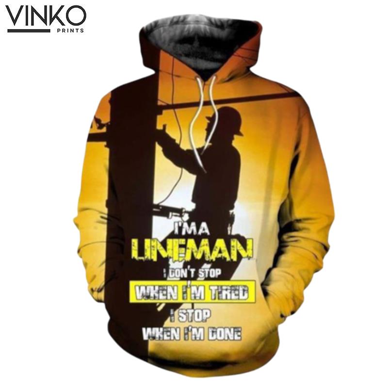 Lineman And Pered Custom Lineman Graphic Hoodie