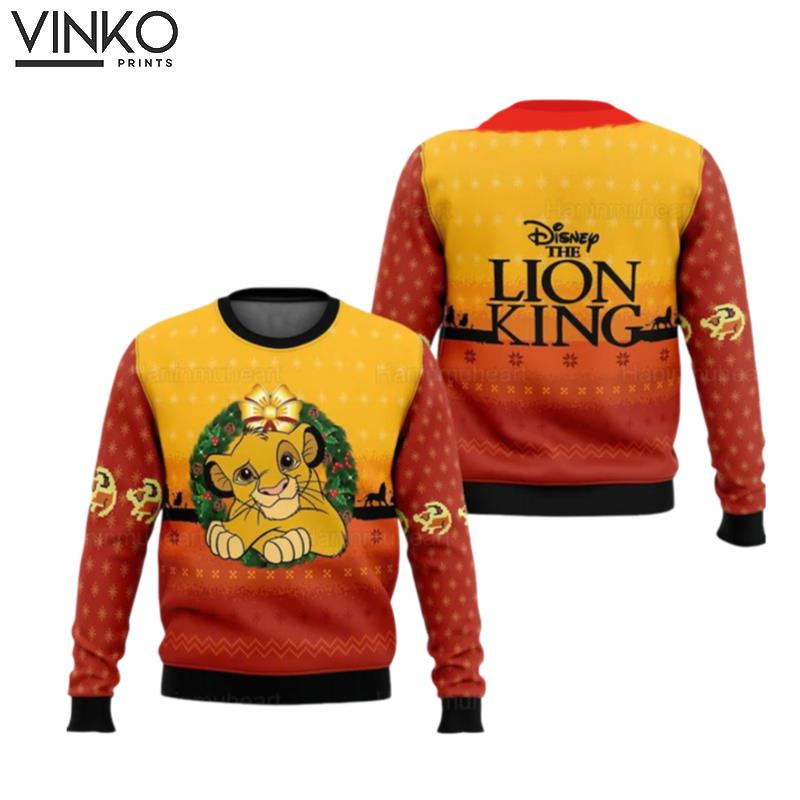 Lion King Disney Simba Christmas 3D Ugly Christmas Sweater