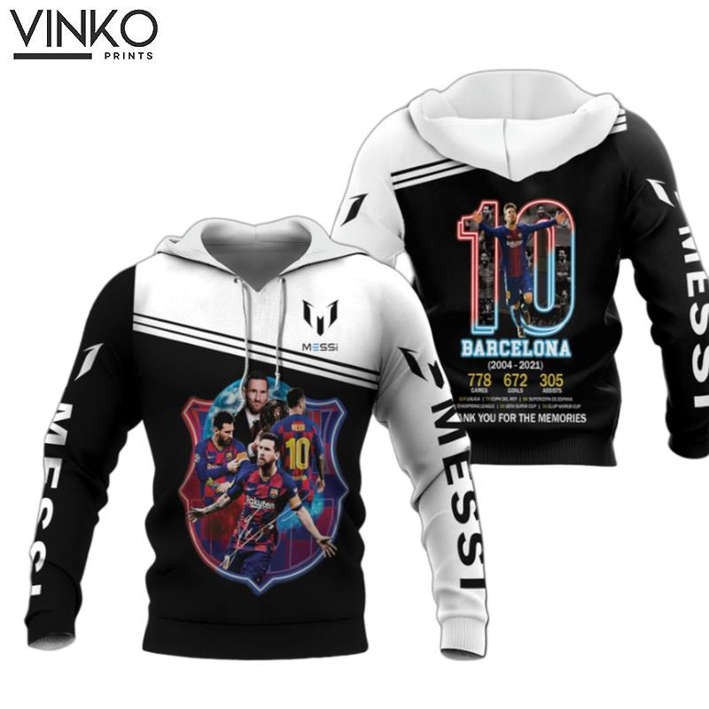 Lionel Messi Barcelona 10 Thank You For The Memories Hoodie