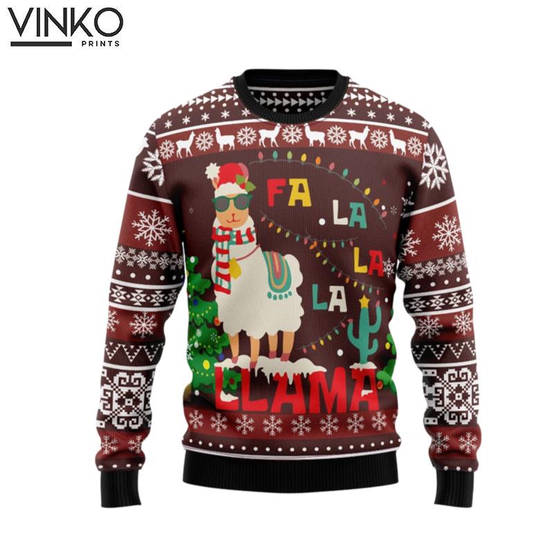 Llama Santa Falalala Perfect Gift and Outfit For Christmas Winter New Year Of Llama Lovers Ugly Christmas Sweater