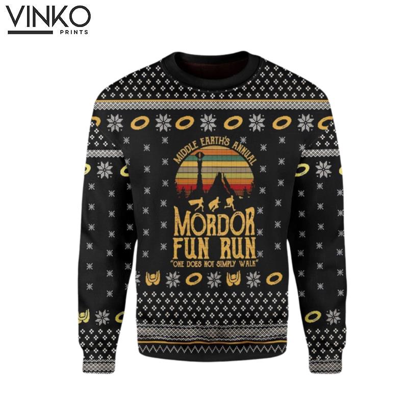 Lord Middle Earth's Annual Mordor Fun Run Ugly Christmas Sweater